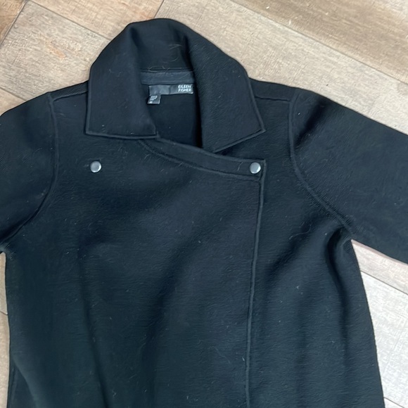 Eileen fisher black sweater/cardigan size M - Picture 3 of 5